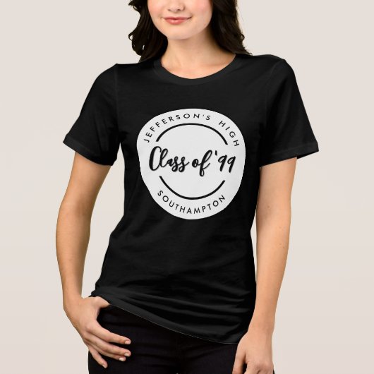 学校の卒業生同窓会のカスタムクラスサークル トライブレンドTシャツ (正面)