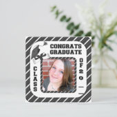 学校の卒業発表、招待状ブラック 招待状 (スタンド正面)