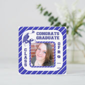 学校の卒業発表、招待状ブルー 招待状 (スタンド正面)