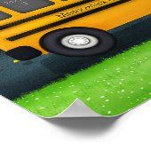 学校の友達パーソナライズされたスクールバス6枚の写真 ポスター (角)