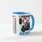 学校の可愛いモンスタートラックの100日をつぶした マグカップ (正面右)
