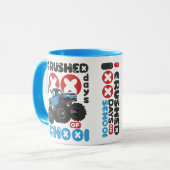 学校の可愛いモンスタートラックの100日をつぶした マグカップ (正面左)