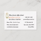 学校の名刺の後のヴィンテージの託児所 名刺 (裏面)