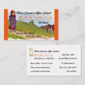 学校の名刺の後のヴィンテージの託児所 名刺 (正面/裏面)