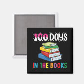 学校の図書館司書のための100日間の読書お祝い マグネット (正面/裏面)