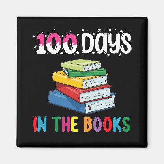 学校の図書館司書のための100日間の読書お祝い マグネット (正面)