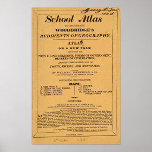 学校の地図書、地理学のWoodbridgeの基礎 ポスター