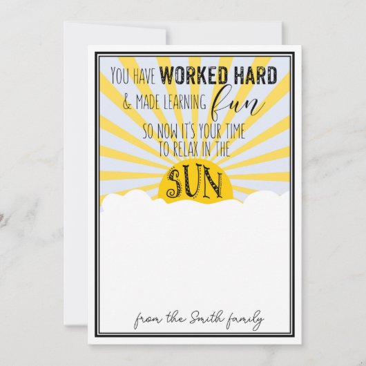 学校の夏の先生ギフトCARHOLDER 招待状 (正面)