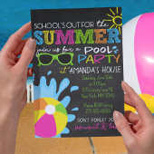 学校の夏の黒板のパーティー 招待状