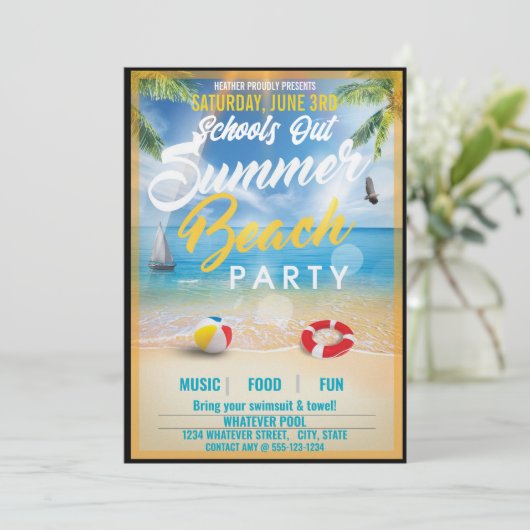 学校の夏休み卒業パーティーカスタム 招待状 (スタンド正面)