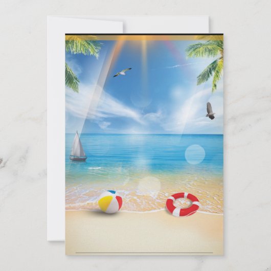 学校の夏休み卒業パーティーカスタム 招待状 (裏面)