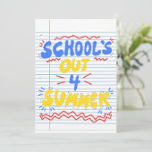 学校の夏休み ルーズリーフの招待状 招待状 (スタンド正面)