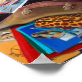 学校の外のプリントドルーポスターウーマン絵画ズ ポスター (角)