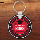 学校の大学の卒業クラスのカスタム色 キーホルダー (正面)