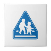 学校の子ども横断>>日本の交通標識 タイル (正面)