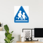 学校の子ども横断>>日本の交通標識 ポスター (ホームオフィス)