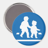 学校の子ども横断>>日本の交通標識 マグネット (正面/裏面)