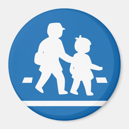 学校の子ども横断>>日本の交通標識 マグネット (正面)