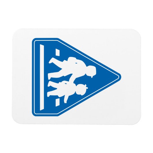 学校の子ども横断>>日本の交通標識 マグネット (横)