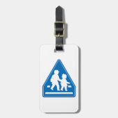 学校の子ども横断>>日本の交通標識 ラゲッジタグ (正面縦)