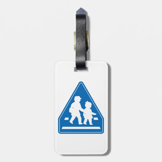 学校の子ども横断>>日本の交通標識 ラゲッジタグ (裏面縦)