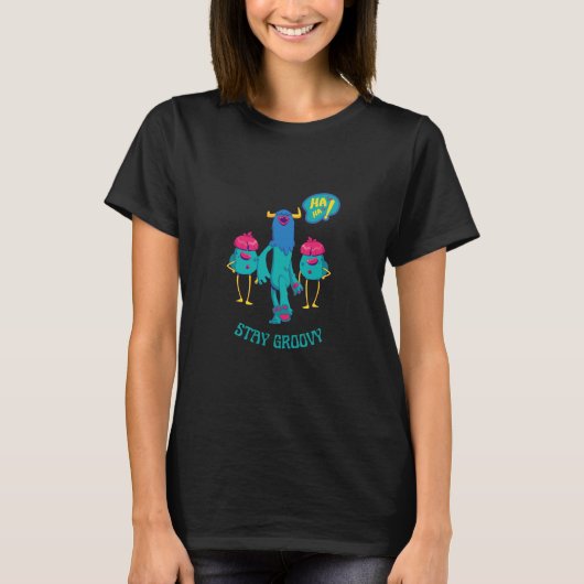 学校の子供たちおもしろいは、どこでもグルーヴに滞在する Tシャツ (正面)