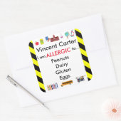 学校の子供の机のためのアレルギー警告シール スクエアシール (封筒)