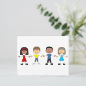 学校の子供 ポストカード (スタンド正面)