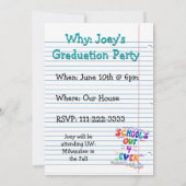 学校の季節が終わる ルーズリーフ紙の招待状 招待状 (裏面)