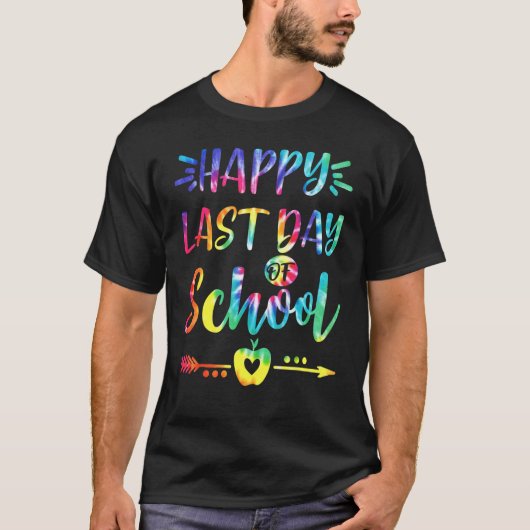 学校の学生と絞り染めの幸せな最終日 Tシャツ (正面)