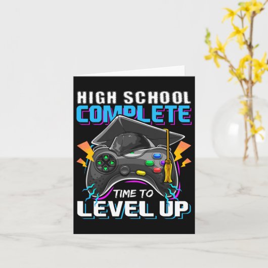 学校の完全なビデオゲーム上級卒業ギフト カード (黄色い花)