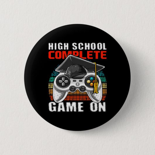 学校の完全なビデオゲーム上級卒業ギフト 缶バッジ (正面)