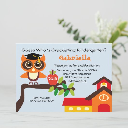 学校の家の賢いフクロウは卒業の招待状をからかいます 招待状 (スタンド正面)