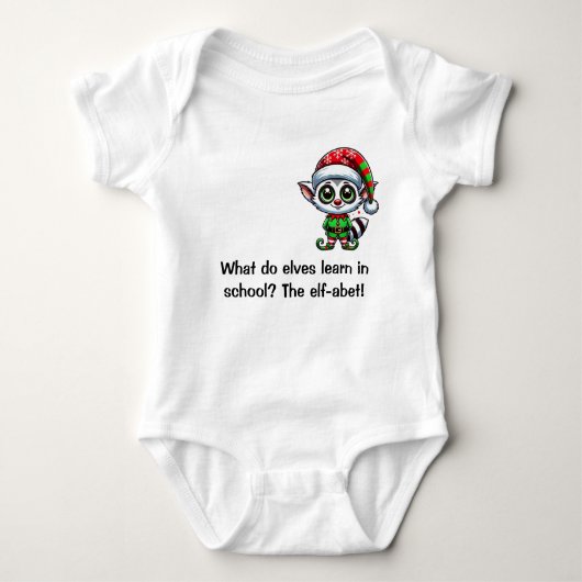 学校の小妖精や小人学は何か ベビーボディスーツ (正面)