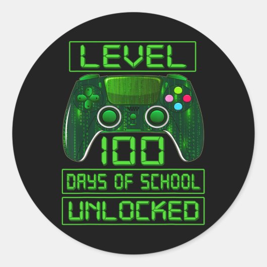 学校の少年レベル100学校の日ロック解除 ラウンドシール (正面)