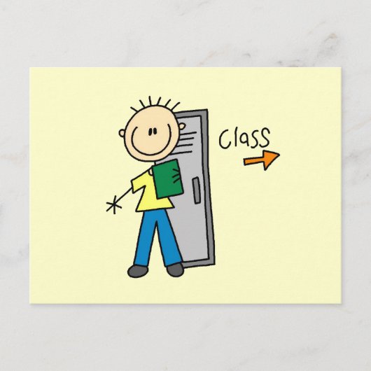 学校の少年 ポストカード (正面)