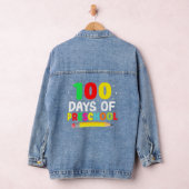 学校の幸せな100日目の日100幼稚園の日T デニムジャケット (ハンガー)