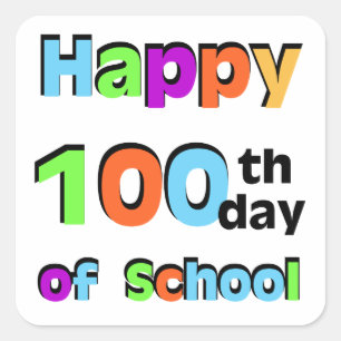学校の幸せな100th日 スクエアシール