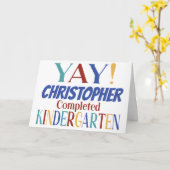 学校の幼稚園のモダン卒業式 カード (黄色い花)