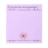 学校の心理学者のためのメモ帳 ノートパッド (正面)