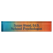 学校の心理学者のはっきりしたな銅の効果のネームプレート デスクネームプレート (正面)