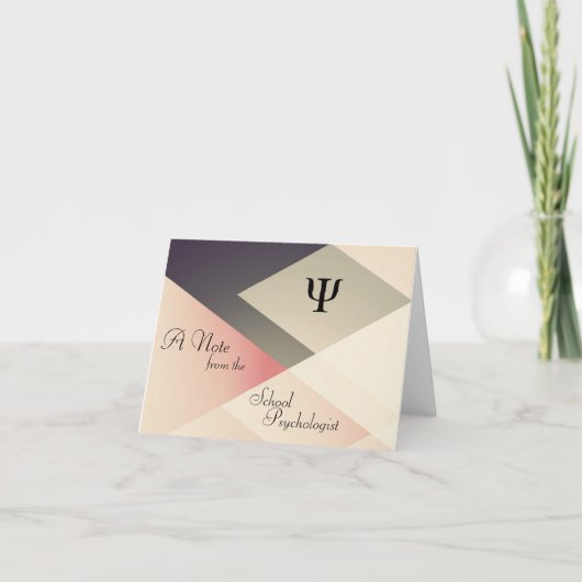 学校の心理学者のメモ(ノートカード) カード (正面)