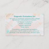 学校の心理学者の個人開業の名刺 名刺 (裏面)