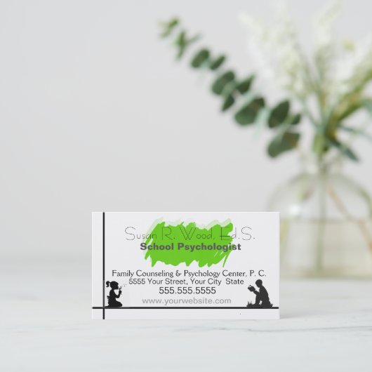 学校の心理学者の名刺 名刺 (スタンド正面)