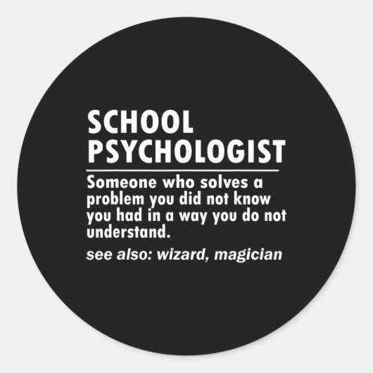 学校の心理学者の定義Ckから学校へのおもしろい ラウンドシール (正面)