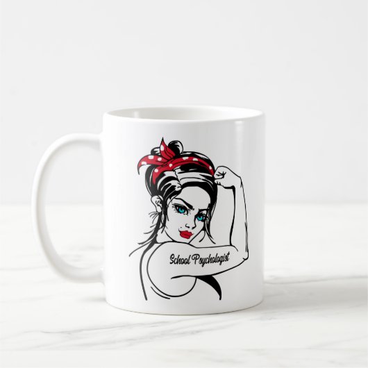 学校の心理学者Rosie The Riveter Pin コーヒーマグカップ (左)