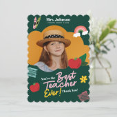 学校の思い出 先生への感謝カード サンキューカード (スタンド正面)