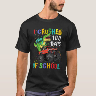 学校の恐竜のモンスターTrucの100日を粉砕した Tシャツ