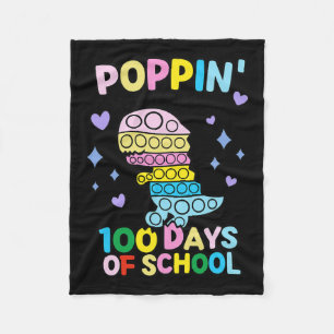 学校の恐竜の100日を介して私の方法100時間の日 フリースブランケット