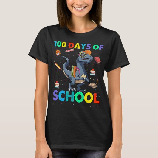 学校の恐竜100日目 Tシャツ (正面)